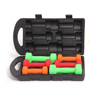 vinyl dipping dumbbell set with plastic case